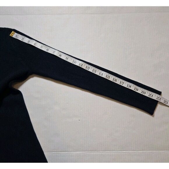 Joseph A Knit Turtleneck Sweater Navy Blue Womens Large Ribbed Rayon Stretch - Picture 5 of 8